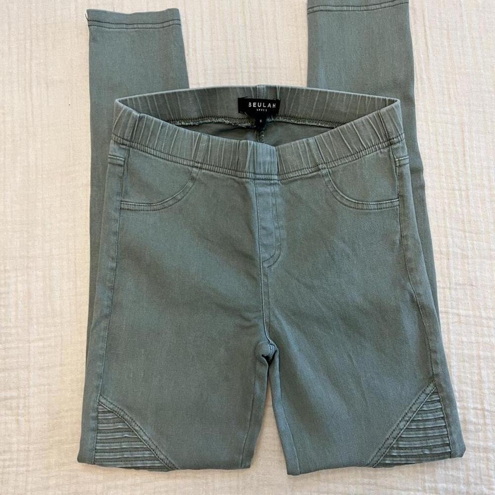BEULAH pleated Moto jeggings